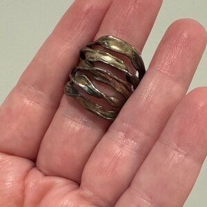 Artistic sculpture 925 Silver Women's Ring